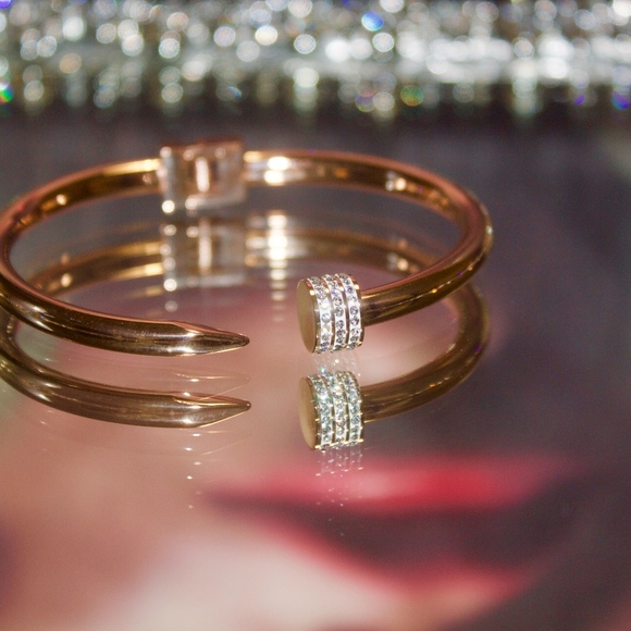 14kt Dipped Rose Gold Pave Bracelet. - Picture 2 of 7